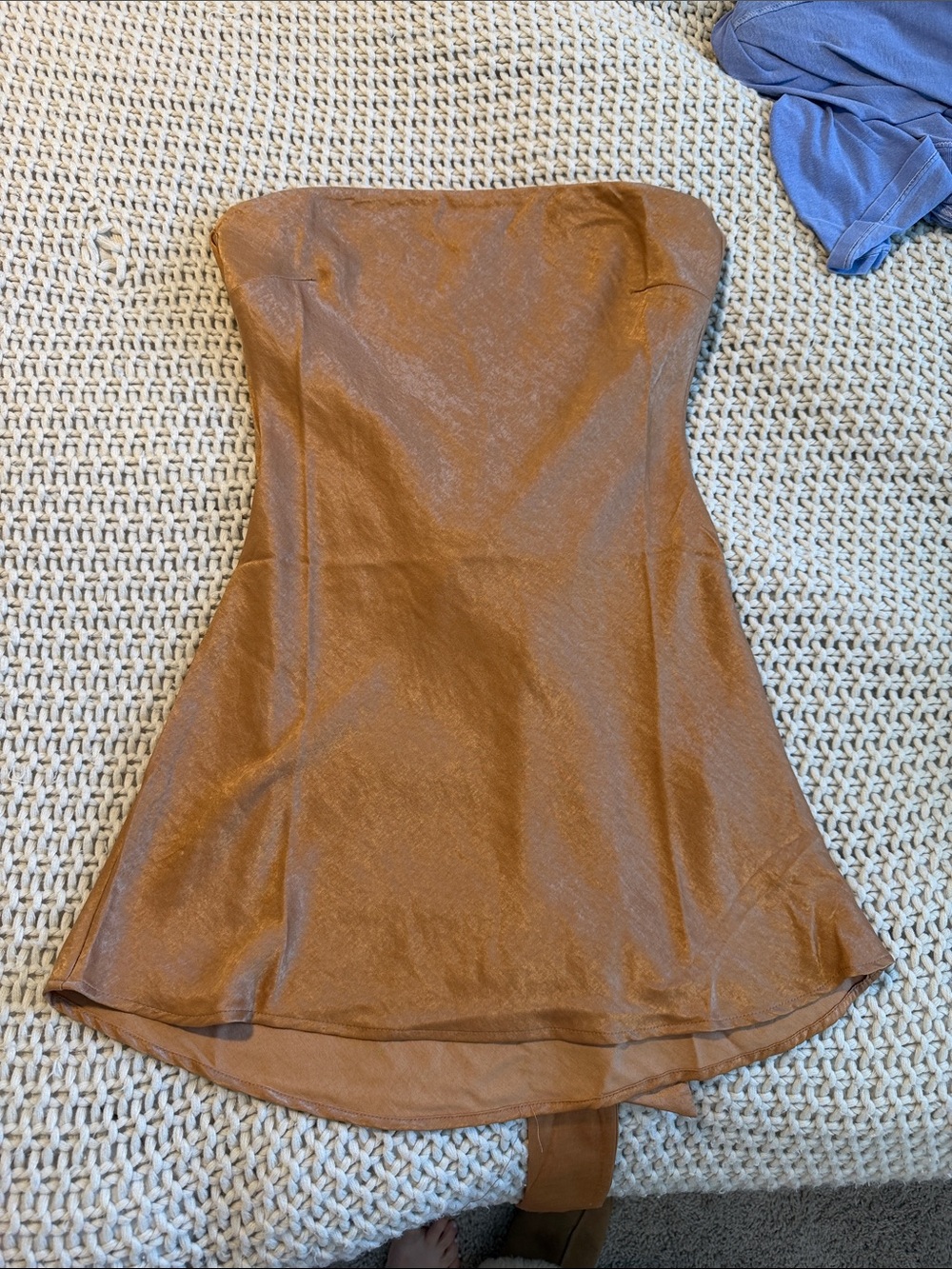 Strapless Copper Brown satin dress